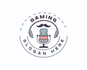 Podcast - Mic Headphones Podcast logo design