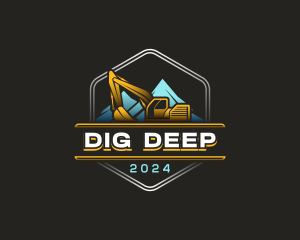 Digging Excavator Contractor logo design