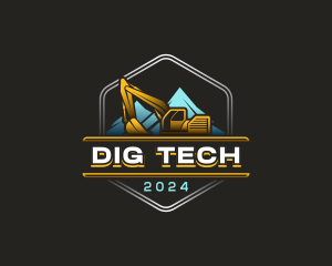 Digging Excavator Contractor logo design