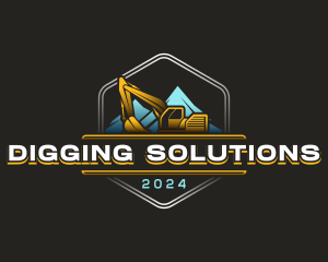 Digging Excavator Contractor logo design