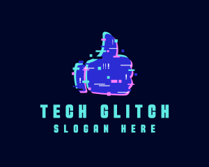Glitch - Gamer Hand Glitch logo design