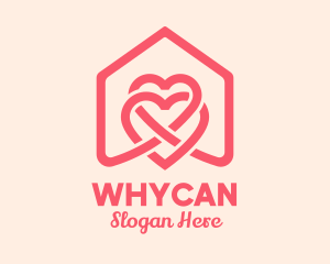 Dating Forum - Pink House Heart logo design