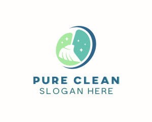 Housekeeping Broom Cleaning logo design