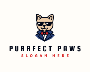 Cool Sunglass Cat logo design