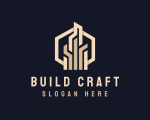 Hexagon Building Structure logo design