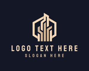 Hexagon Building Structure Logo