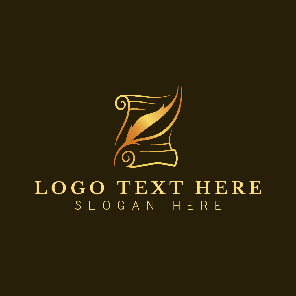 Quill Writing Scroll Logo | BrandCrowd Logo Maker