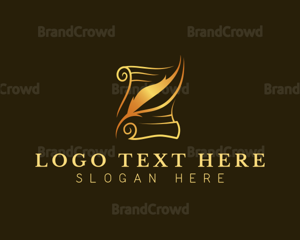 Quill Writing Scroll Logo