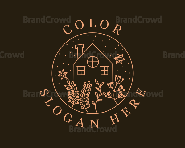 Orange Floral House Logo