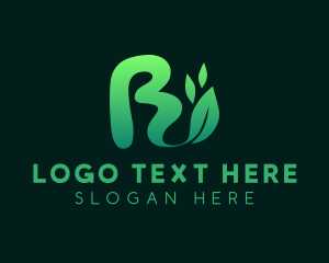 Herbal Leaf Letter B logo design