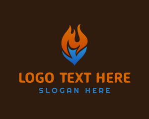 Gas Station - Blaze Cooling Fuel Thermal logo design