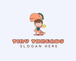 Kid Dinosaur Costume Party logo design