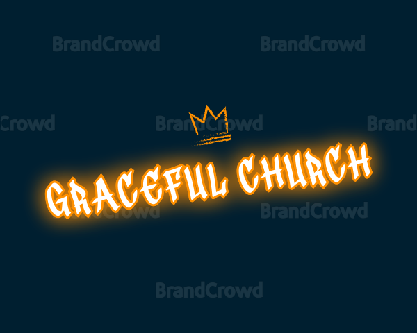 Neon Crown Graffiti  Wordmark Logo