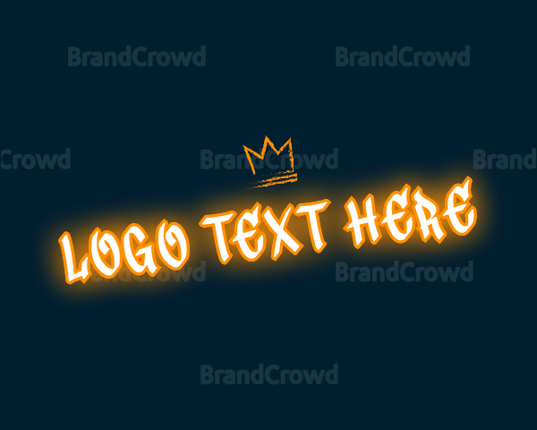 Neon Crown Graffiti  Wordmark Logo