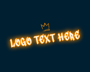 Ghetto - Neon Crown Graffiti  Wordmark logo design