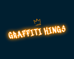 Vandalism - Neon Crown Graffiti  Wordmark logo design