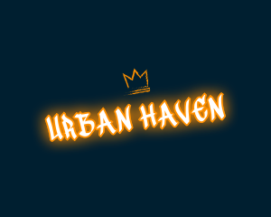 Neon Crown Graffiti  Wordmark logo design