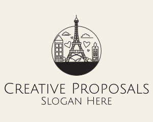 Proposal - Paris Eiffel Love logo design
