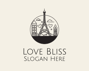 Love - Paris Eiffel Love logo design