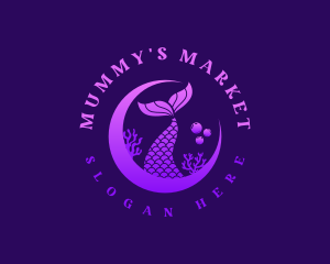 Coral Moon Mermaid Logo