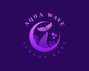 Coral Moon Mermaid logo design