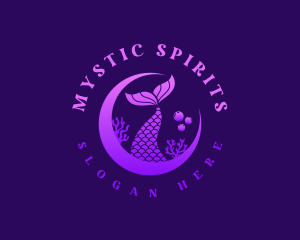 Coral Moon Mermaid logo design