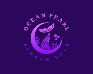 Mermaid - Coral Moon Mermaid logo design