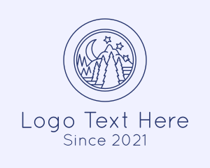 Tree - Night Forest Badge logo design
