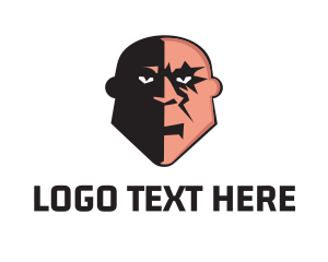 College - Bald Man Villain logo design