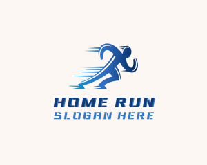 Athlete Running Marathon logo design