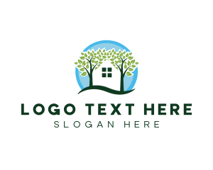 Lawn - Tree House Gardening logo design
