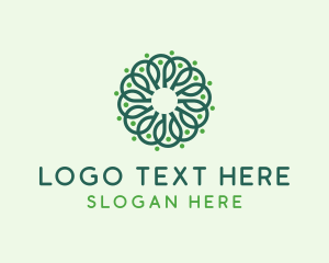 Green - Beautiful Flower Letter P logo design