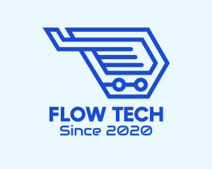 Blue Tech Wing logo design