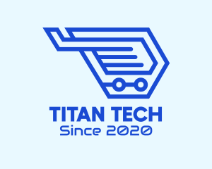 Blue Tech Wing logo design