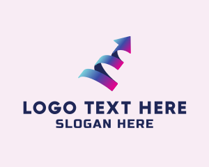 Ribbon - Upward Arrow Marketing logo design