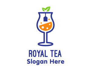 Wine Glass Tea Bag logo design