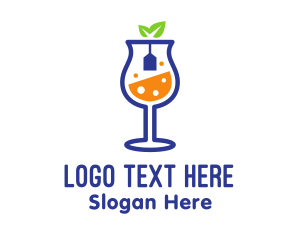 Alcohol - Wine Glass Tea Bag logo design