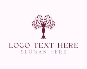 Tree - Woman Organic Beauty logo design