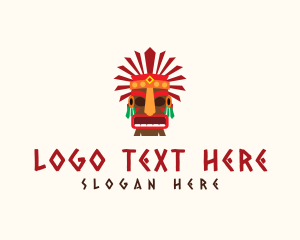 Totem - Tiki Feather Mask logo design