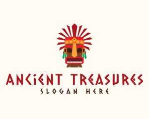 Tiki Feather Mask logo design