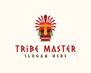 Tiki Feather Mask logo design