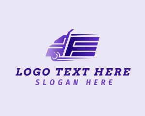 Haulage - Fast Truck Letter E logo design