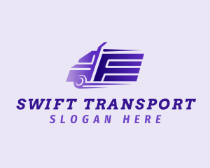 Transporation - Fast Truck Letter E logo design