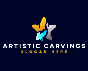 Painting Artistic Star logo design