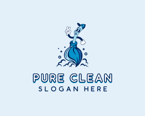 Janitorial Cleaning Mop logo design