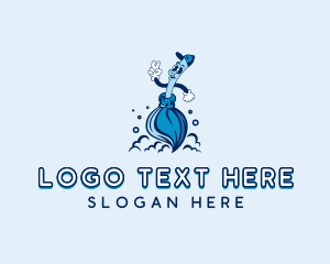 Cleaning - Janitorial Cleaning Mop logo design