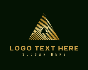 Pyramid - Gold Triangle Pyramid logo design