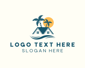 Surfing - Tropical Roof Island Resort logo design