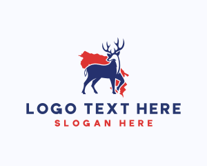 Horn - Deer Map Antler logo design