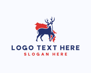 Deer Map Antler Logo